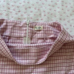 Brandy Melville Pink Plaid Mini Skirt